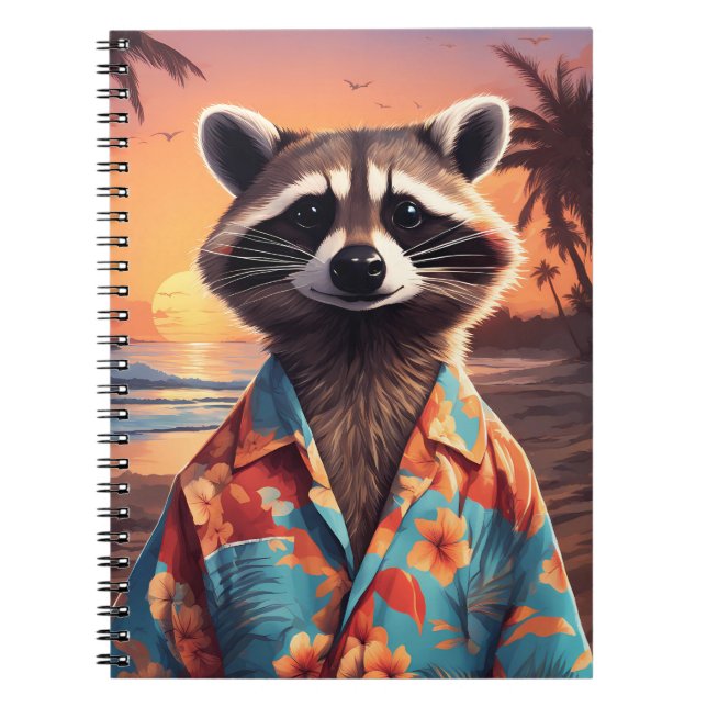Caderno Espiral Feriado Raccoon (Frente)
