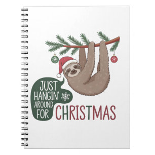 Caderno Espiral Feriado Sloth - Apenas pendurado no Natal