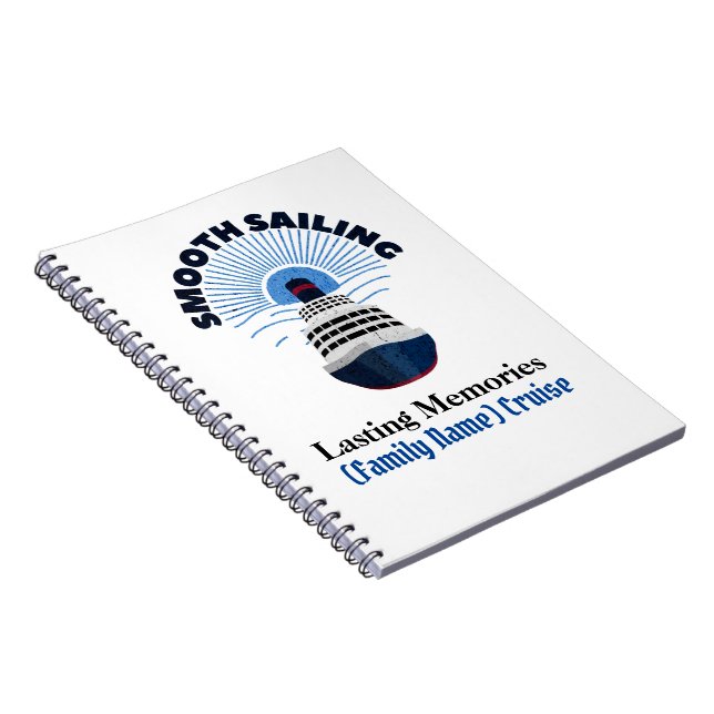 Caderno Espiral Férias de Cruzamento Familiar Personalizáveis Nave (Lado Direito)