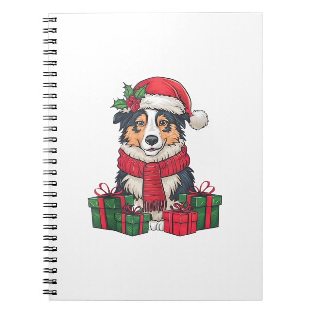 Caderno Espiral Férias de Natal com Pastores Australianos (Frente)