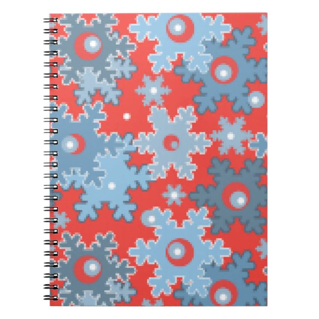 Caderno Espiral Férias de neve festivas de inverno brilhantes (Frente)