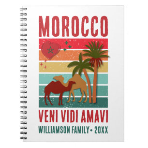 Caderno Espiral Férias de Reunião de Família Viagem Grupo Marrocos