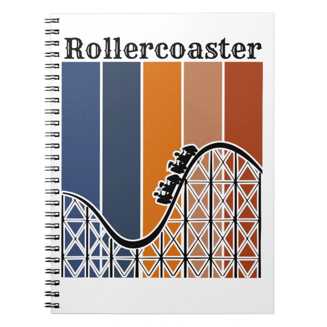 Caderno Espiral Férias de Verão ao longo do Rollercoaster Retro (Frente)