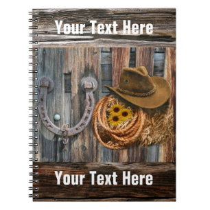 Caderno Espiral Ferradura ocidental do cowboy Hat Lasso