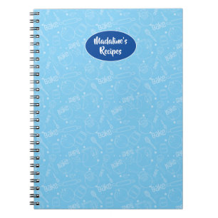 Caderno Espiral Ferramenta Baking Utensil Blue Ilustração de Rec