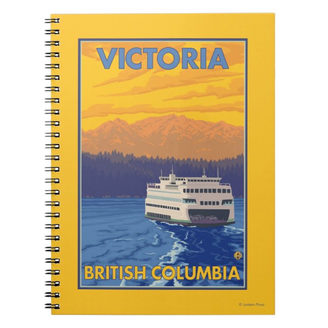 Caderno Espiral Ferry and Mountain - Victoria, BC Canadá (Frente)