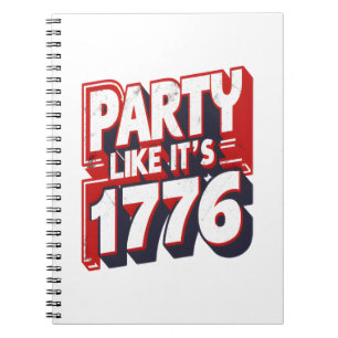 Caderno Espiral Festa como se fosse uma citação engraçada de 1776