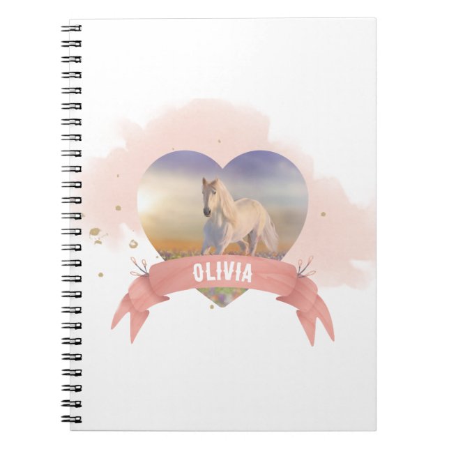 Caderno Espiral Festa de aniversário de cavalos (Frente)