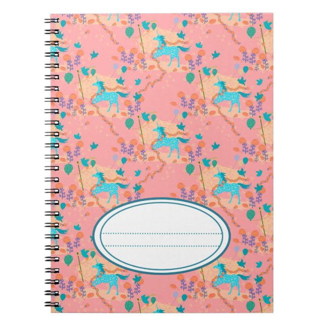 Caderno Espiral Festa de Aniversário do Unicórn (Frente)