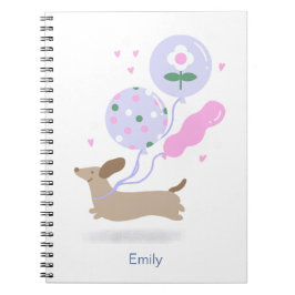 Caderno Espiral Festa de aniversário personalizada do cão-mosca