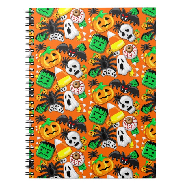 Caderno Espiral Festa de Candies do Halloween Spooky (Frente)