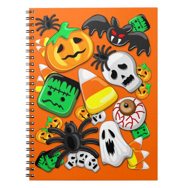 Caderno Espiral Festa de Candies do Halloween Spooky (Frente)