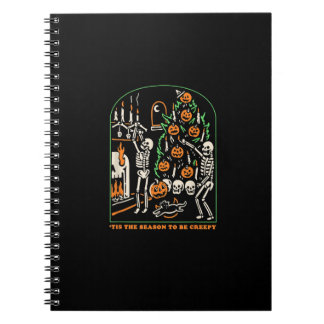 Caderno Espiral Festa de Esqueleto de Halloween É a Temporada para
