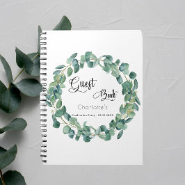 Caderno Espiral Festa de formatura do livro convidado eucalipto ve