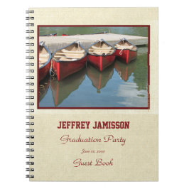 Caderno Espiral Festa de formatura Guest Book, Red Canoas Spiral