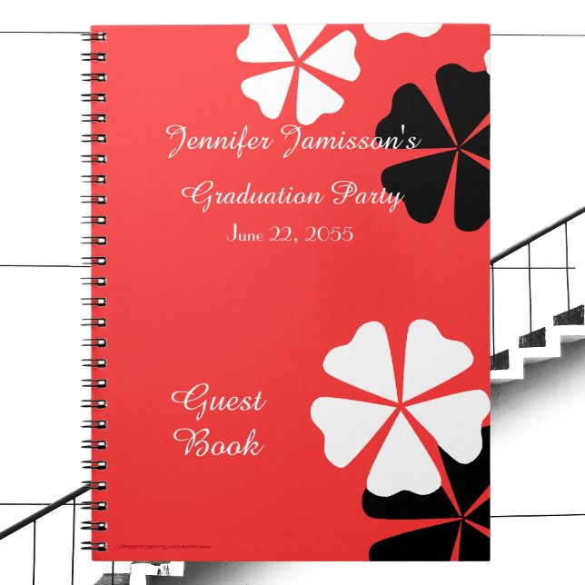 Caderno Espiral Festa de formatura Livro de Convidados Vermelho Pr (Criador carregado)