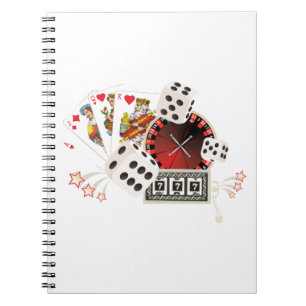 Caderno Espiral festa do casino, pôquer vintage