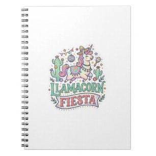 Caderno Espiral Festa do Llamacorn Unicórnio Vetor Premium Arte PO