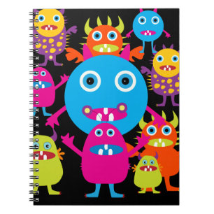 Caderno Espiral Festa Engraçado de Criaturas Bestiais de Monstro