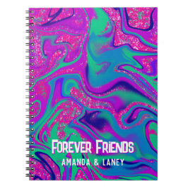 Caderno Espiral Festa legal de lodo roxo, rosa, de aniversário