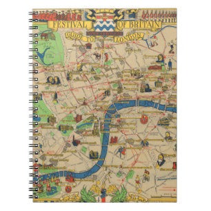 Caderno Espiral Festival da Grã-Bretanha: Guia do Mapa de Londres