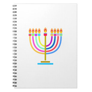Caderno Espiral Festival de Luzes do Hanukkah Hanukkiah Feriado