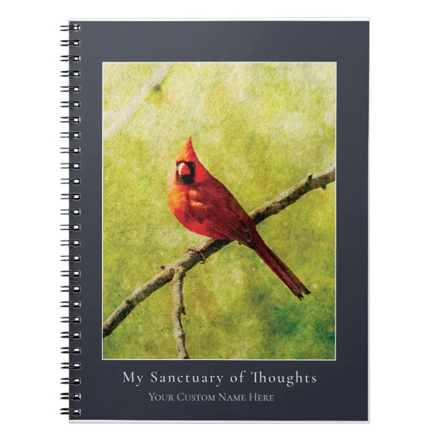 Caderno Espiral Festive Cardinal Nature Notebook | Bird Journal (Frente)