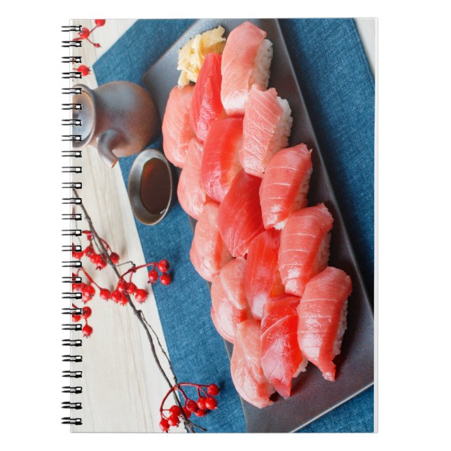 Caderno Espiral Festive Tuna Sushi Platter Notebook (Frente)