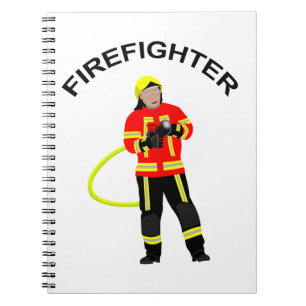 Caderno Espiral Feuerwehrmann em Einsatzkleidung Notizblock