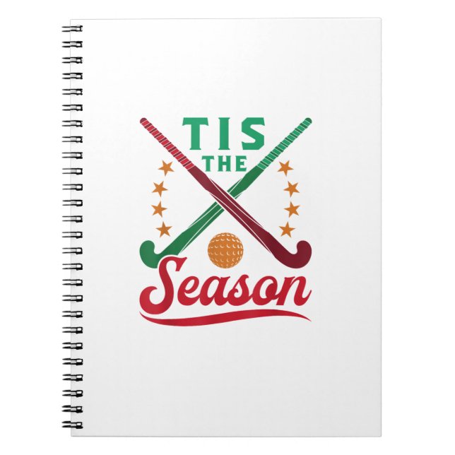 Caderno Espiral Field Hockey Christmas Tis The Season Player Holid (Frente)
