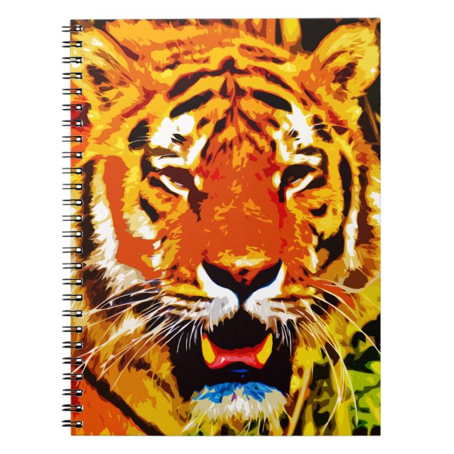 Caderno Espiral Fierce Bright Orange Siberian Tiger (Frente)