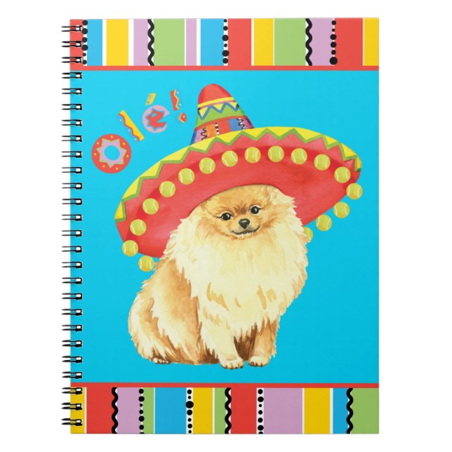 Caderno Espiral Fiesta Pomeranian (Frente)