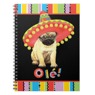 Caderno Espiral Fiesta Pug