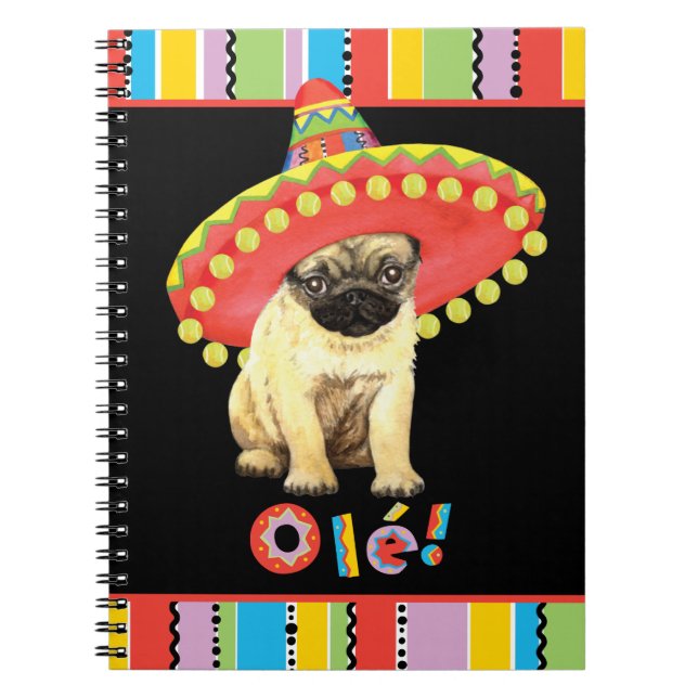 Caderno Espiral Fiesta Pug (Frente)