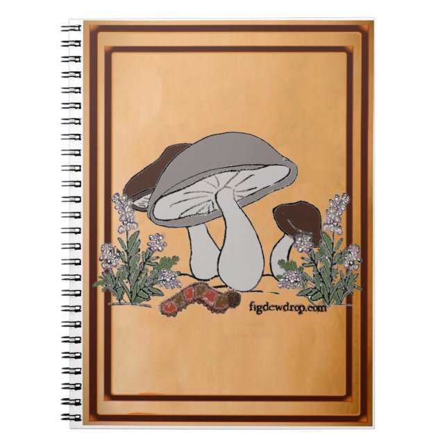 Caderno Espiral figdewdrops caterpillar mushroom notebook (Frente)