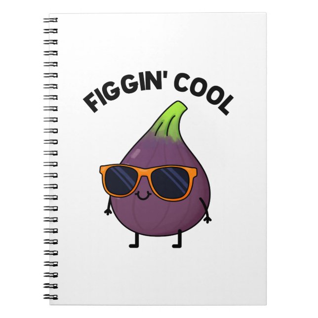 Caderno Espiral Figgin Legal Funny Fig Comida Pun (Frente)