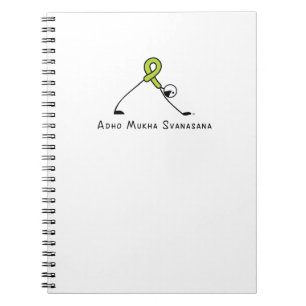 Caderno Espiral Figura descendente da vara da ioga do cão