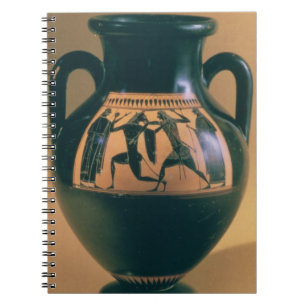 Caderno Espiral Figura preta amphora do sótão que descreve These