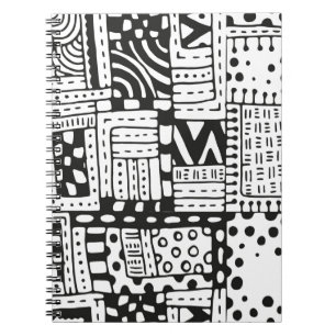 Caderno Espiral Figuras inspiradas do abstrato do indiano
