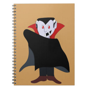 Caderno Espiral Figurino de Halloween, um vampiro bonito