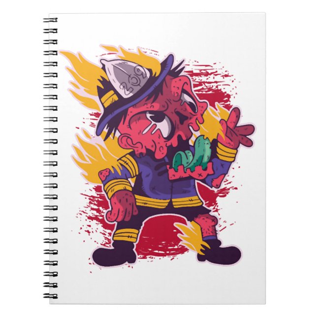 Caderno Espiral Figurino do Halloween Happy Halloween Bombeiro (Frente)