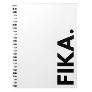 Caderno Espiral FIKA. Notebook preto e branco em negrito
