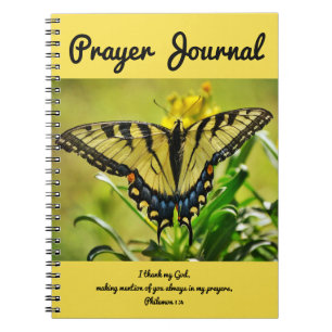 Caderno Espiral Filema do Diário de Oração da Borboleta 1:4
