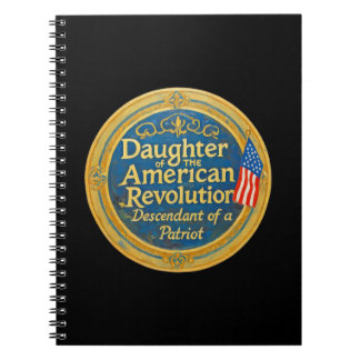 Caderno Espiral Filha da Revolução Americana Descendente Patriota