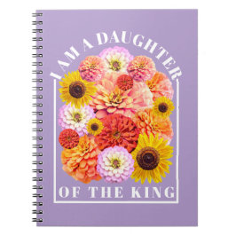 Caderno Espiral Filha do Versículo Bíblico Flor do Rei