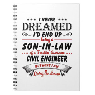 Caderno Espiral Filho Na Lei Do Engenheiro Civil Incrível