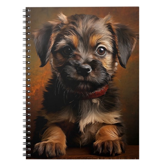 Caderno Espiral Filhote de Border Terrier (Frente)