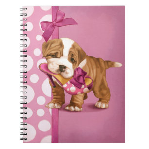 Caderno Espiral Filhote de cachorro inglês do buldogue