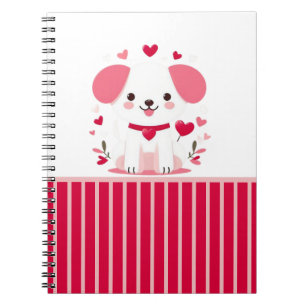 Caderno Espiral Filhote de dia de os namorados branco