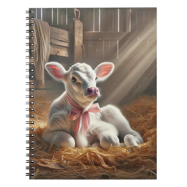 Caderno Espiral Filhote De Filhote Em Sunlit Barn Stall (Frente)